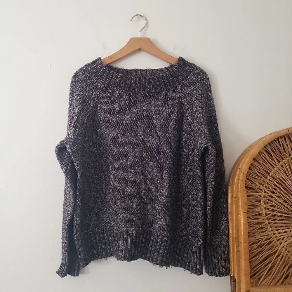 Chaps Gray Knit Pullover Sweater L